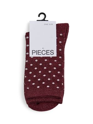 PCSEBBY GLITTER LONG PATTERN NOOS BC Tawny Port/SMALL DOT