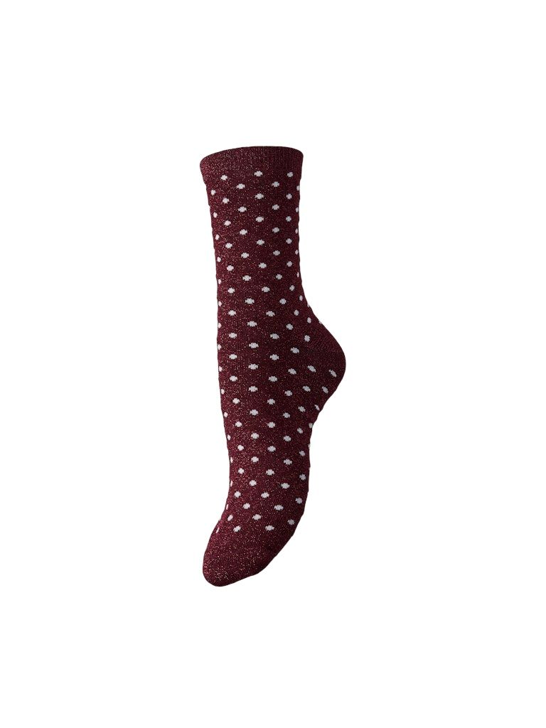 PCSEBBY GLITTER LONG PATTERN NOOS BC Tawny Port/SMALL DOT