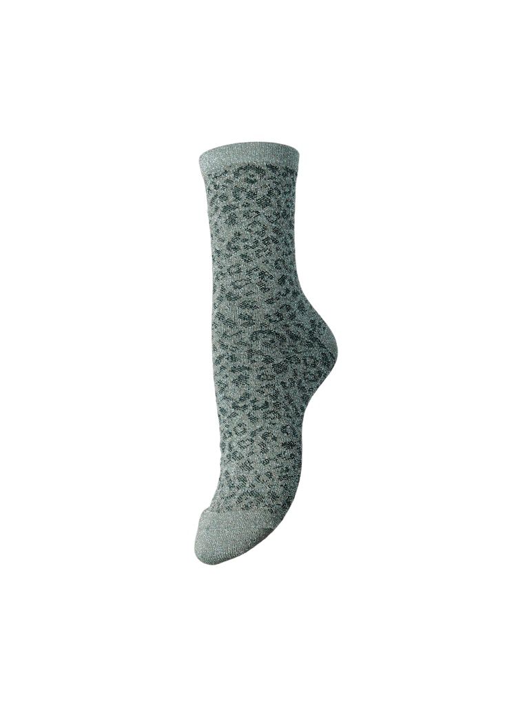 PCSEBBY GLITTER LONG AOP SOCKS NOOS BC Castor Gray/DARKEST