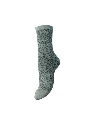 PCSEBBY GLITTER LONG AOP SOCKS NOOS BC Castor Gray/DARKEST
