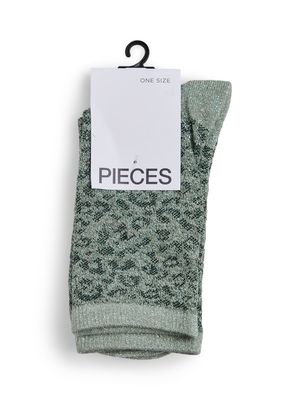 PCSEBBY GLITTER LONG AOP SOCKS NOOS BC Castor Gray/DARKEST