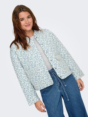 ONLHALLIE QUILTED JACKET OTW NOOS Cloud Dancer-BLUE DITSY