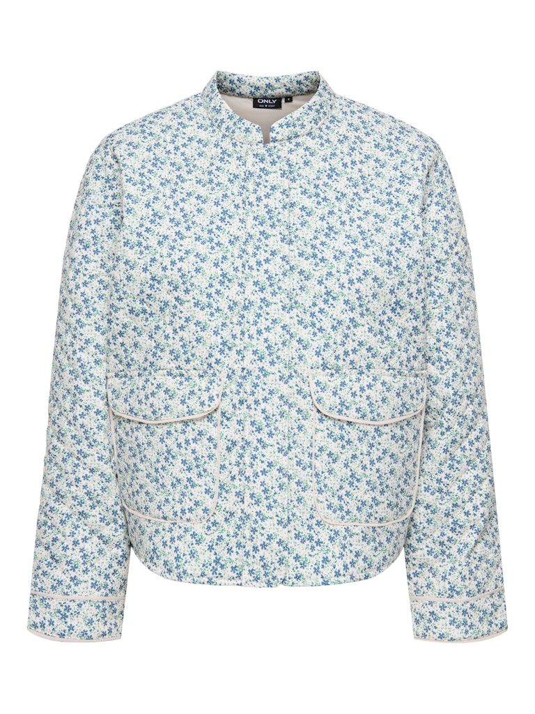ONLHALLIE QUILTED JACKET OTW NOOS Cloud Dancer-BLUE DITSY