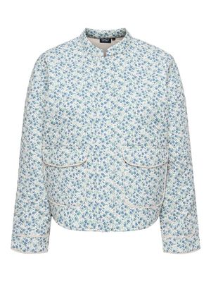 ONLHALLIE QUILTED JACKET OTW NOOS Cloud Dancer-BLUE DITSY