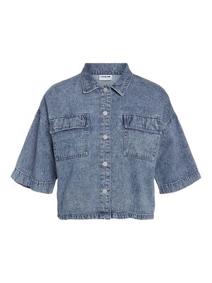 NMENZA S/S REG CROP SHIRT MG004MB NOOS Medium Blue Denim