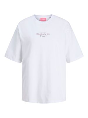 JXLATTE SS LOOSE TEE JRS Bright White-MATCHA LATTE