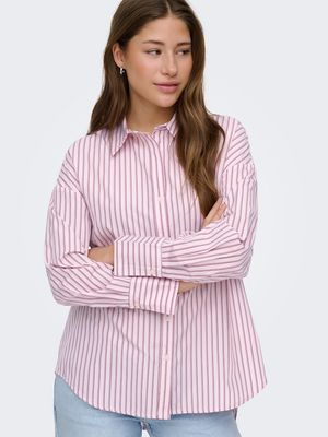 ONLOREGON ALVA LS REG SHIRT NOOS WVN Fuchsia Pink/BORDEAU