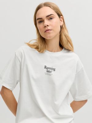 JXCAROLINE SS LOOSE TEE JRS Cloud Dancer/RUNNING