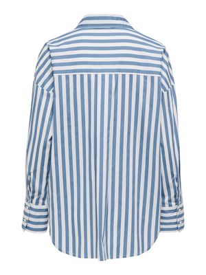 ONLOREGON ALVA LS REG SHIRT NOOS WVN Serenity/BRIGHT WHIT