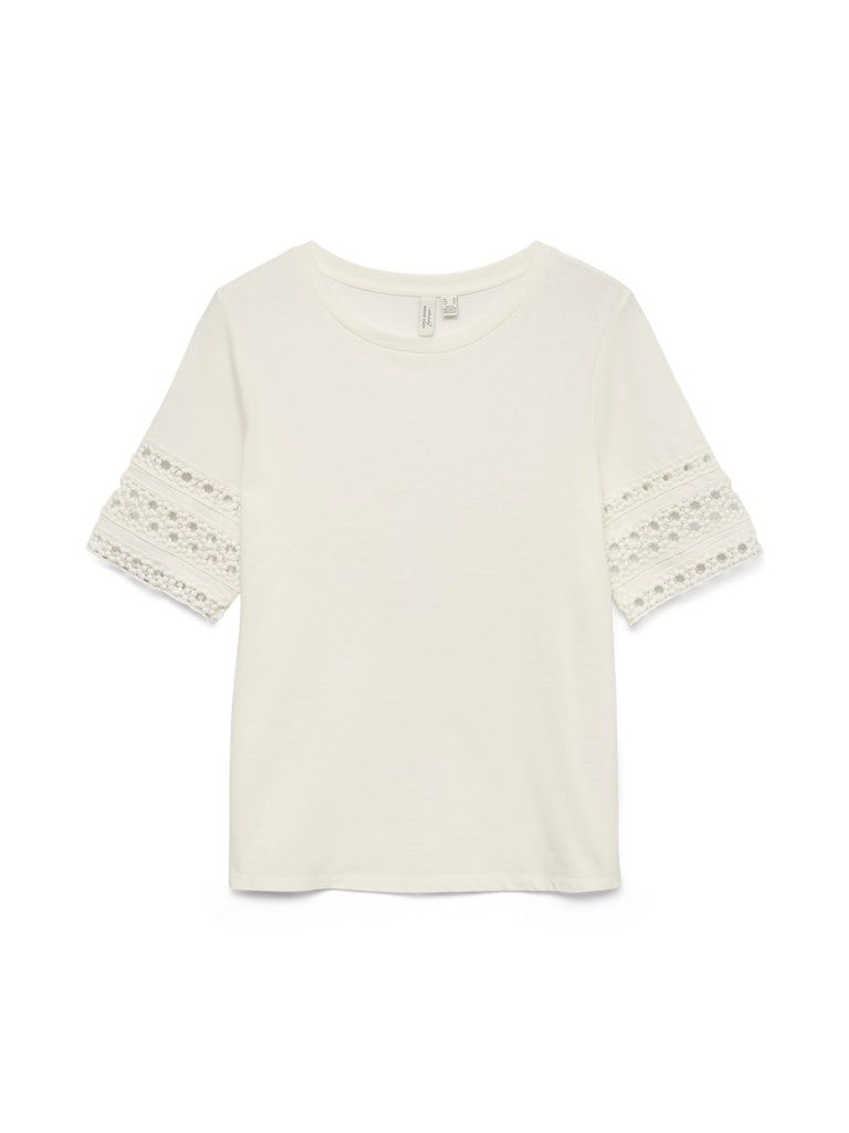 VMIVACY 2/4 O-NECK TOP JRS BTQ Snow White-SNOW WHITE LACE