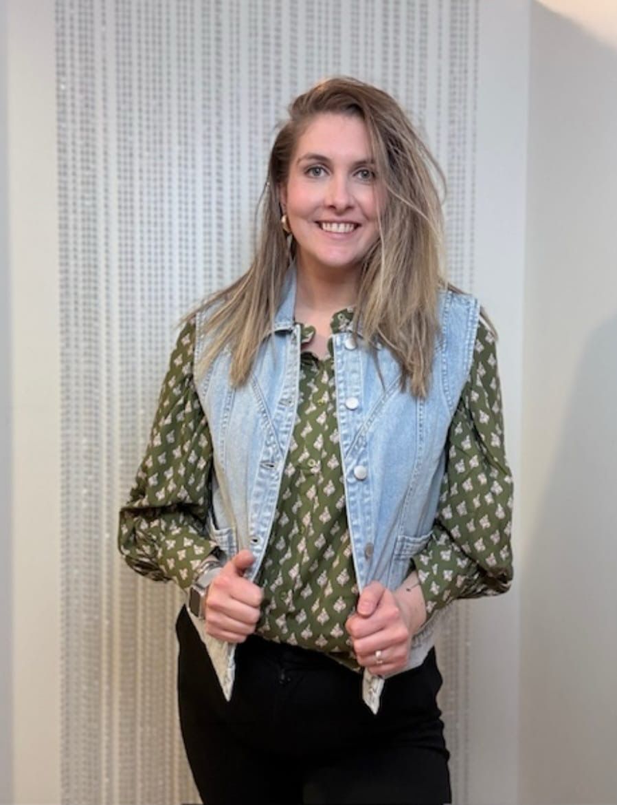 PCASHLEY LS SHIRT WVN D2D Sphagnum/FLOWER