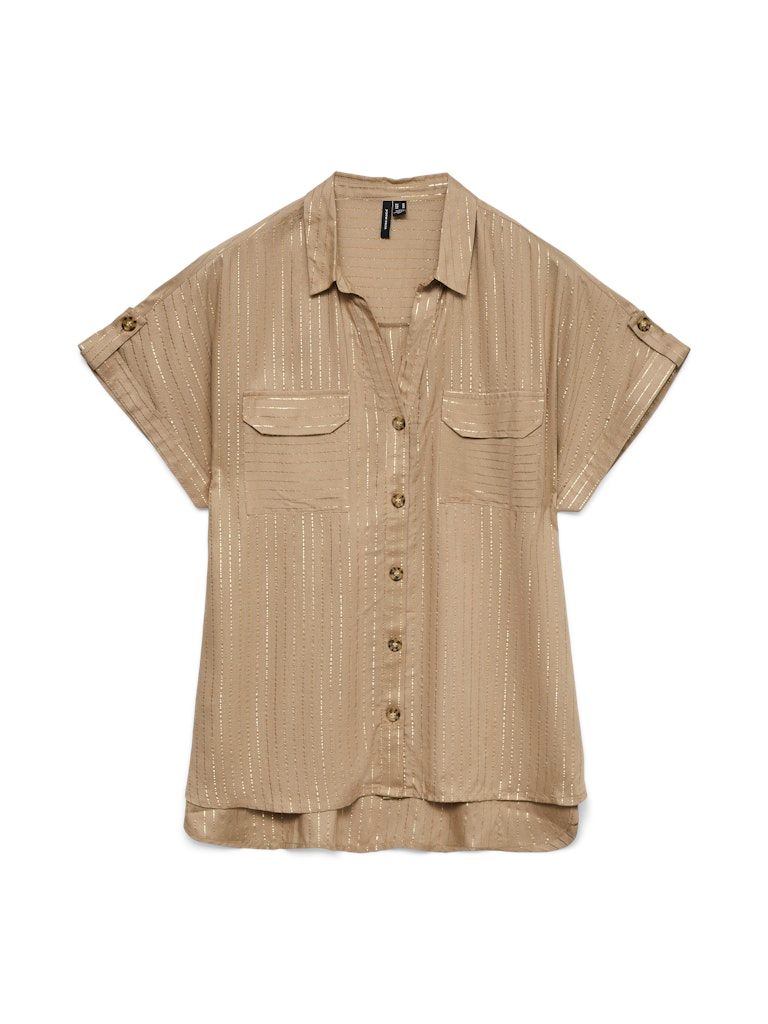 VMBUMPY SS SHIRT AOP WVN NOOS Silver Mink/Gold Lur