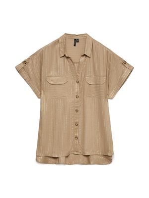 VMBUMPY SS SHIRT AOP WVN NOOS Silver Mink/Gold Lur