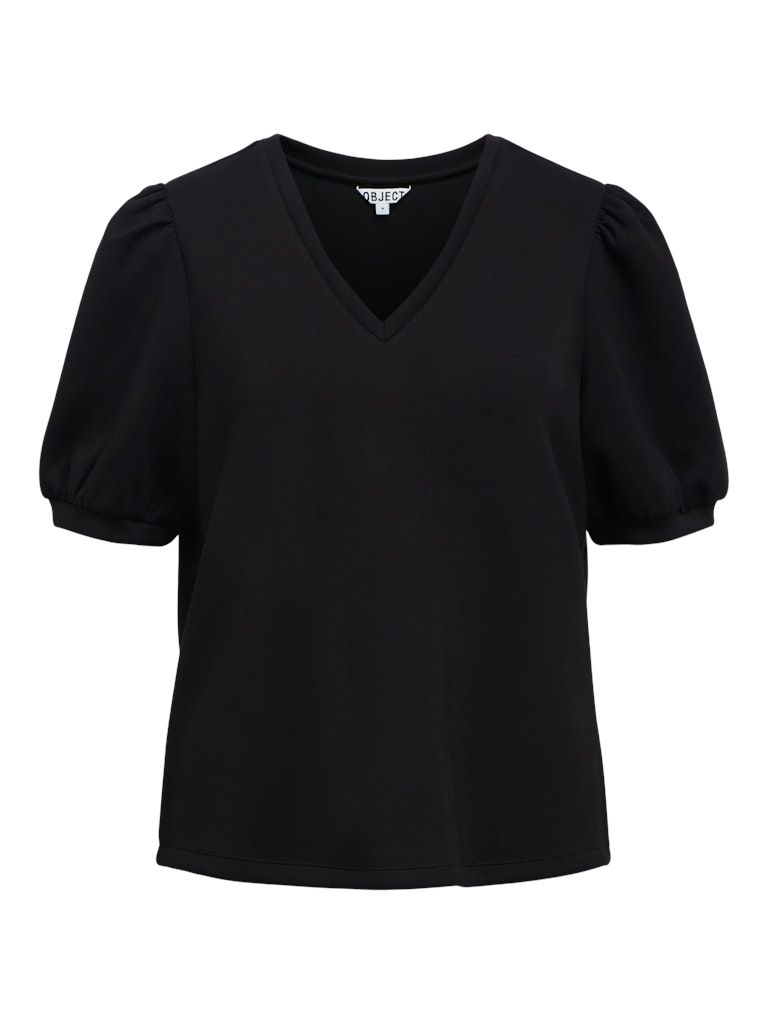 OBJANDREA S/S RE V-NECK TOP NOOS Black