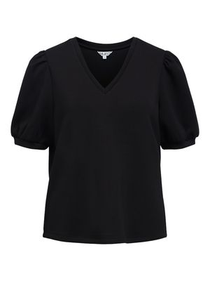 OBJANDREA S/S RE V-NECK TOP NOOS Black