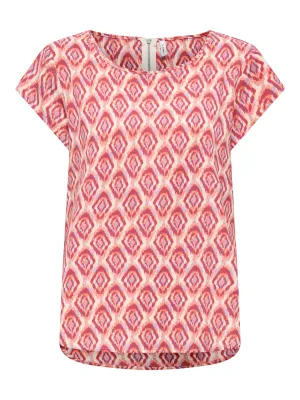 ONLVIC S/S AOP TOP NOOS WVN Equestrian Red/WARM