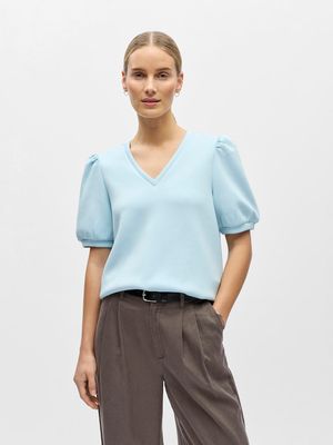 OBJANDREA S/S RE V-NECK TOP NOOS Winter Sky