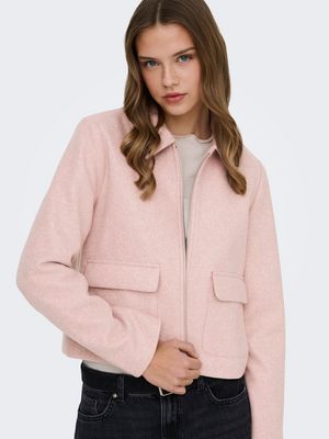 ONLVELA ZIP SHORT JACKET OTW Misty Rose/MELANGE