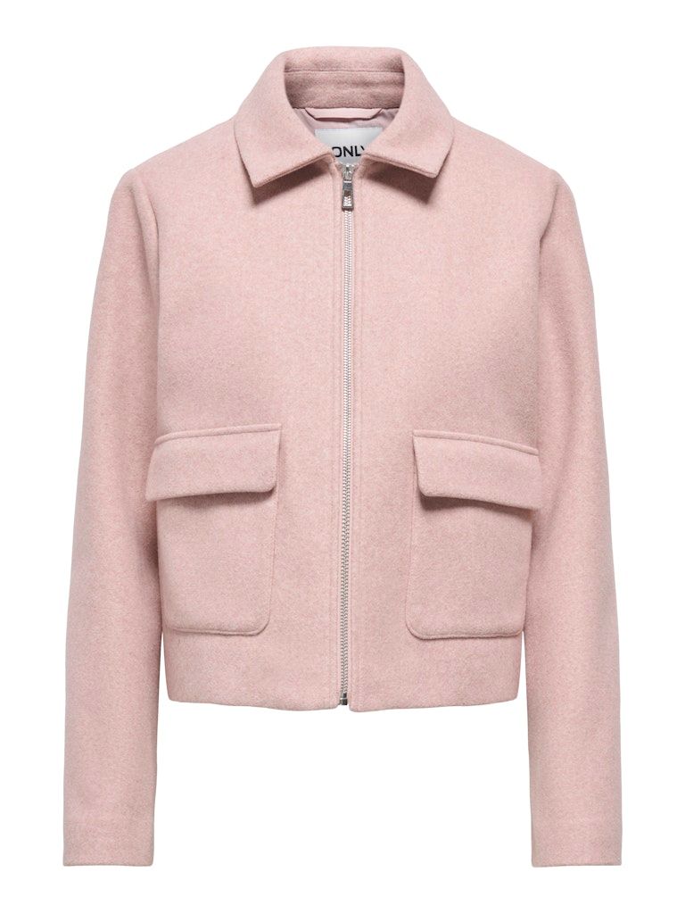 ONLVELA ZIP SHORT JACKET OTW Misty Rose/MELANGE