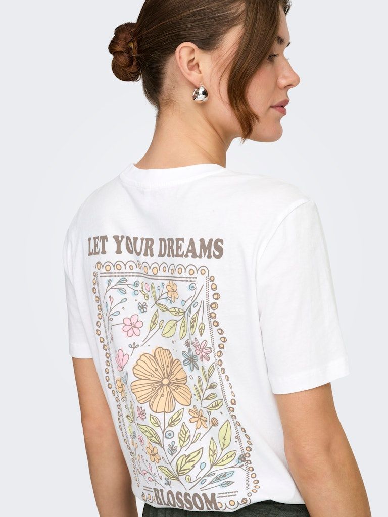 ONLLUCY MONJA SS TOP JRS NOOS Bright White/Blossom