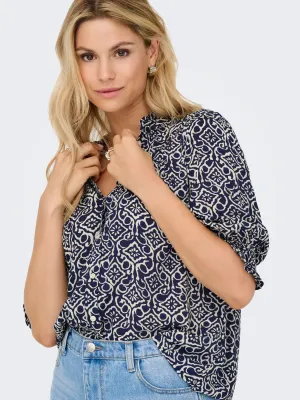 ONLRAYA 3/4 SHIRT WVN NOOS Night Sky/ADENA GRAP