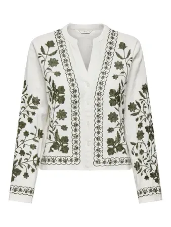 PGSUSAN L/S OVERSHIRT WVN Cloud Dancer-GRAPE LEAF EMBRO