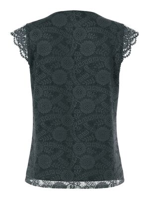 PCOLLINE SL LACE V-NECK TOP WVN NOOS Darkest Spruce