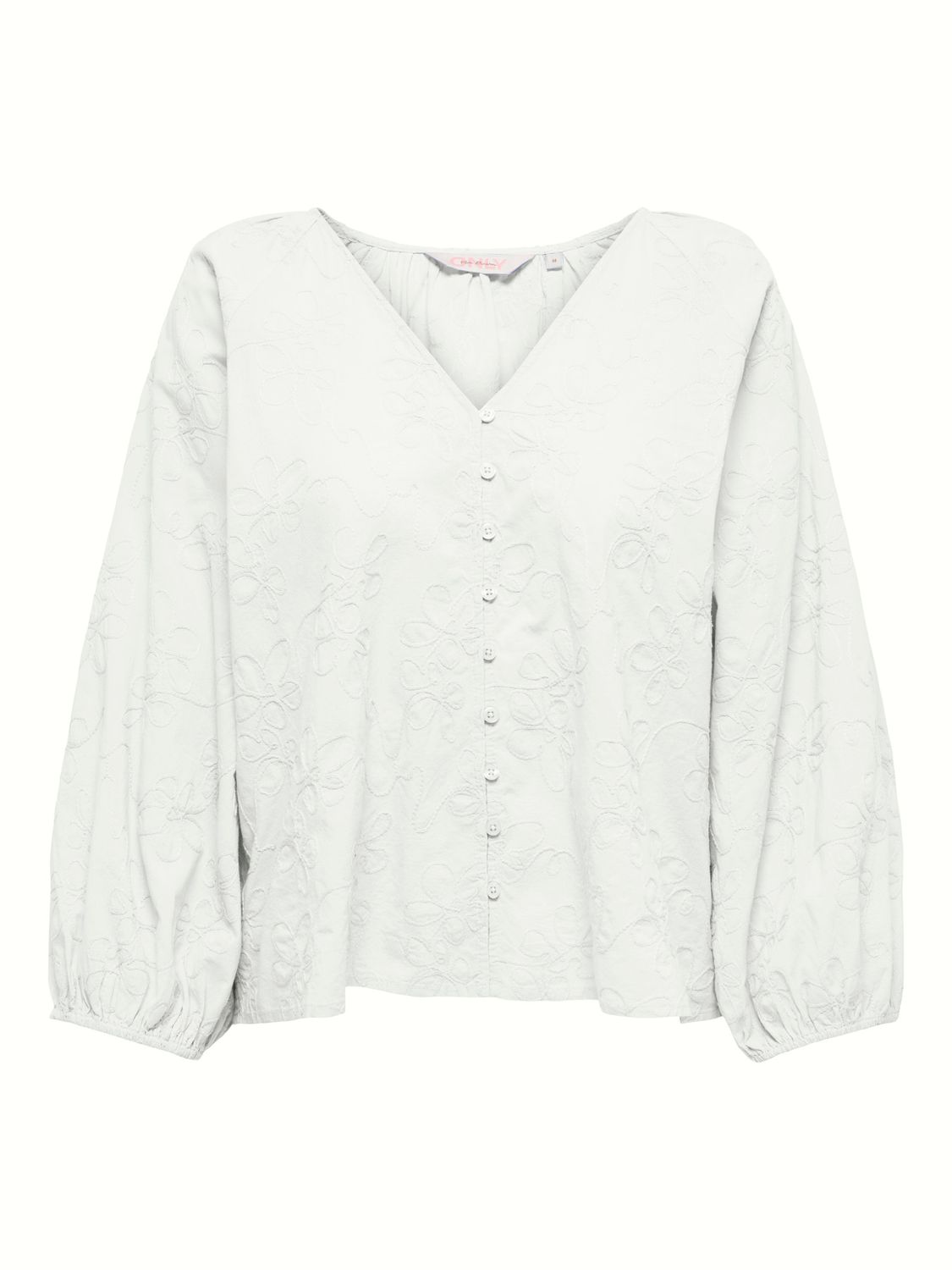 ONLZION 3/4 V-NECK EMB TOP WVN Cloud Dancer