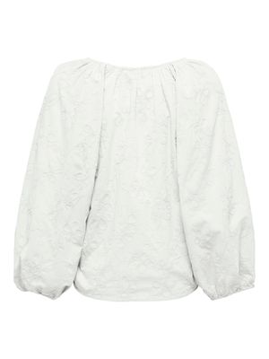 ONLZION 3/4 V-NECK EMB TOP WVN Cloud Dancer