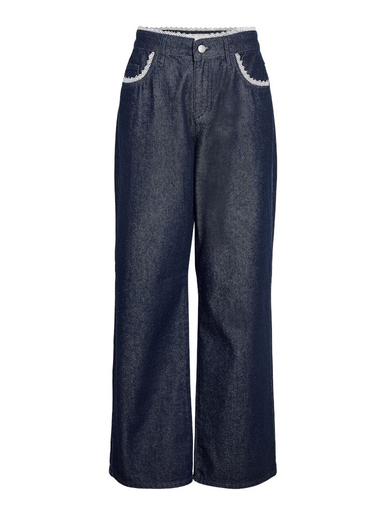 NMADRIANA NW LOOSE LACE JEANS F0098DB Dark Blue Denim