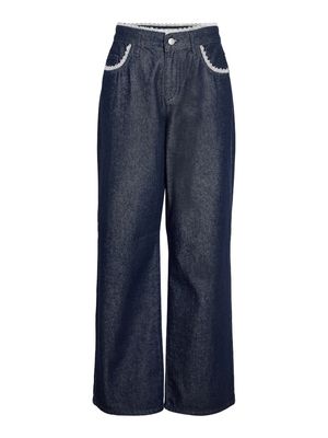 NMADRIANA NW LOOSE LACE JEANS F0098DB Dark Blue Denim