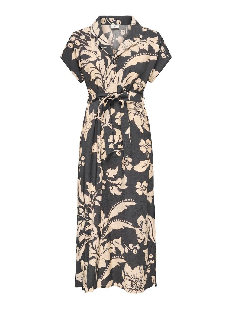 JDYTROYA LIFE S/S MIDI DRESS WVN DIA  Phantom/33-01-26 CRE