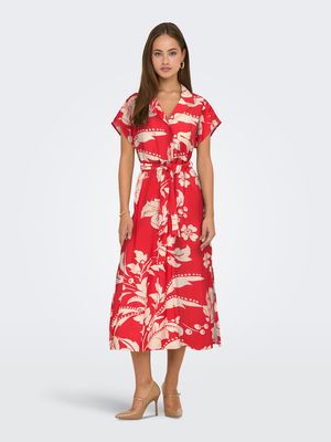 JDYTROYA LIFE S/S MIDI DRESS WVN DIA  Salsa/34-01-26 CREME