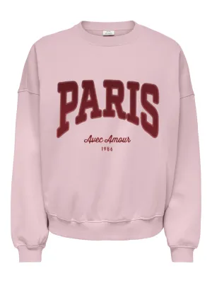 JDYMESA LIFE L/S O-NK EMB SWEAT JRS NOOS Chalk Pink/WINDSOR W