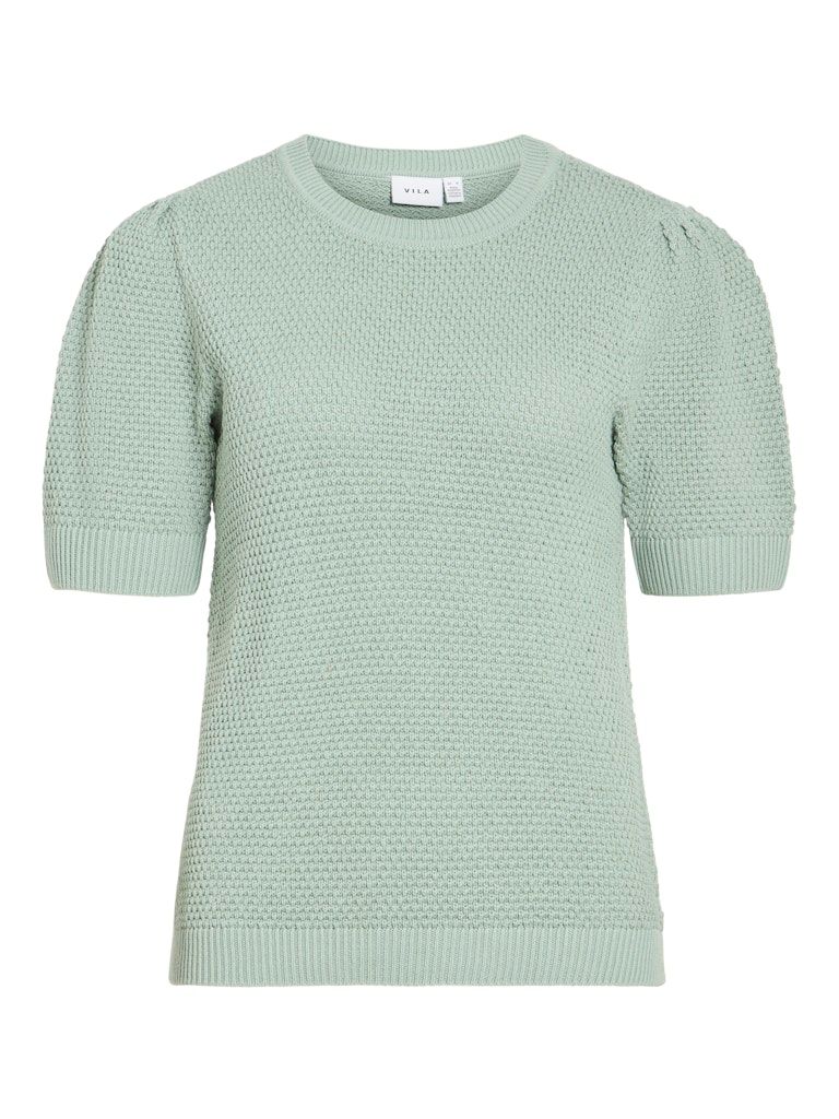 VIDALO O-NECK S/S KNIT TOP - NOOS Blue Surf