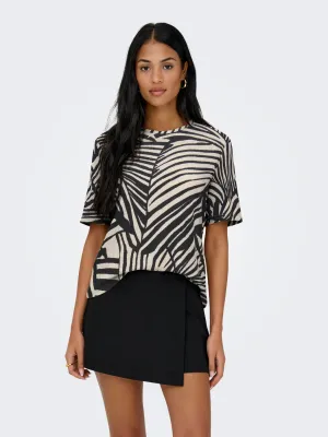 JDYDEBBIE S/S TOP JRS Sandshell/BLACK TROP