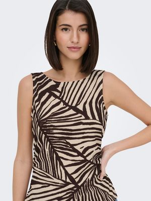 JDYDEBBIE S/L TOP JRS DIA  Sandshell/CHOCOLATE