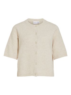 VILIGA 2/4 O-NECK KNIT CARDIGAN - NOOS Birch/MELANGE