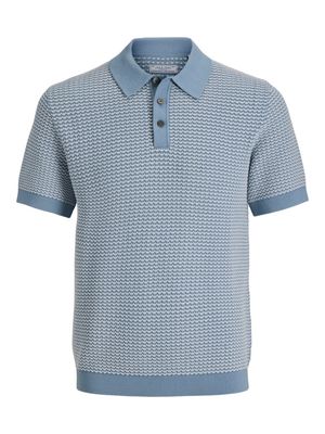 JPRBLUKINGSLEY KNIT POLO SS LN Ashley Blue/Twist