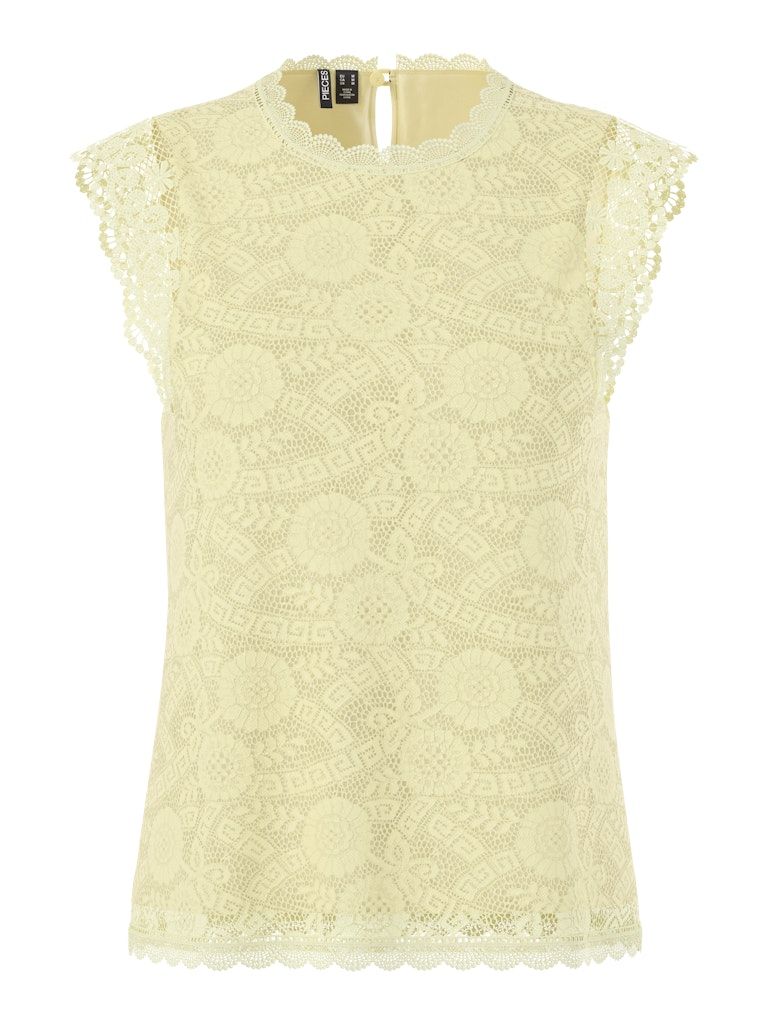PCOLLINE SL LACE TOP WVN NOOS French Vanilla