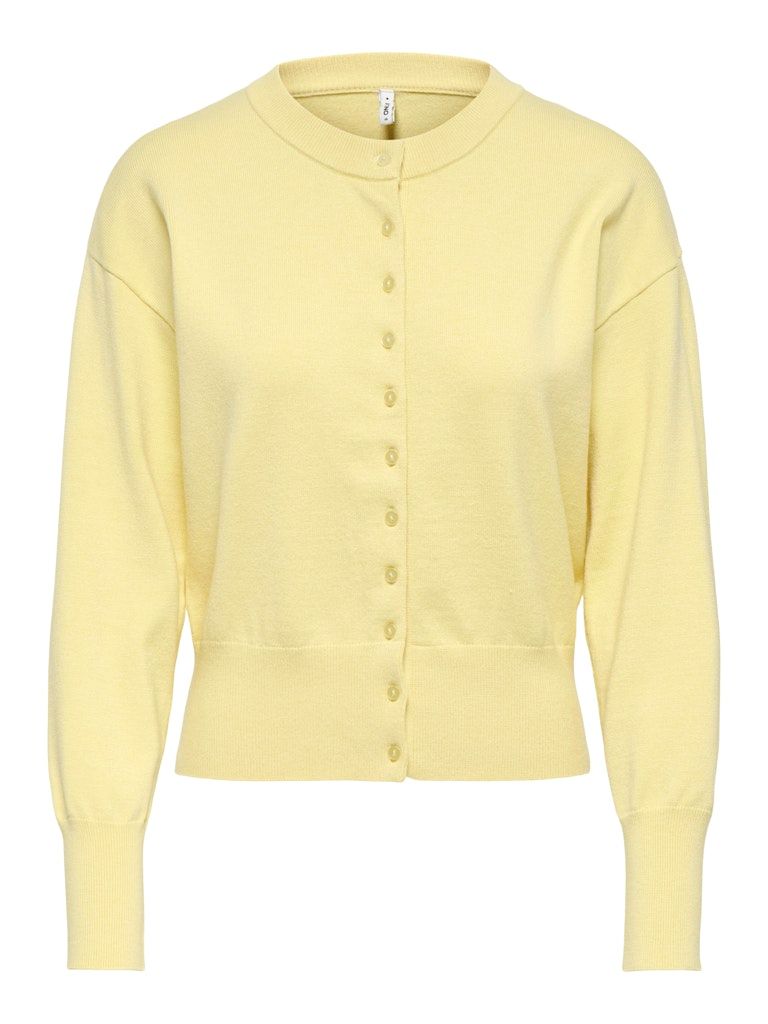 ONLMIO LS O-NECK BUTTON CARDIGA KNT NOOS Double Cream/Dtm but