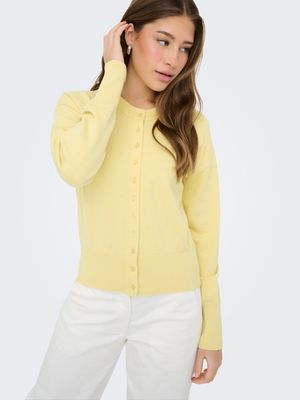 ONLMIO LS O-NECK BUTTON CARDIGA KNT NOOS Double Cream/Dtm but