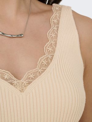 JDYNANNA S/L V-NECK LACE TOP KNT Fog