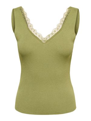 JDYNANNA S/L V-NECK LACE TOP KNT Dried Herb