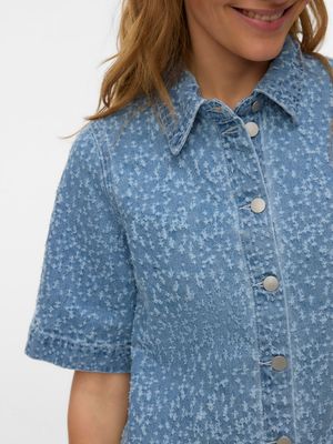 VMFENJA 2/4 FRAYED SHORT DNM DRESS YO396 Light Blue Denim