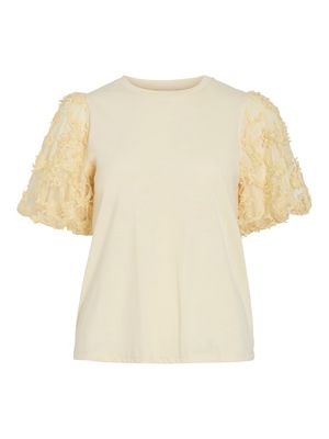 VIONESCA O-NECK S/S TOP Pastel Yellow