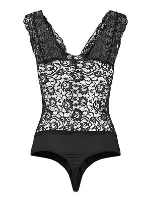 PCLINA LACE TANK BODYSTOCKING NOOS Black