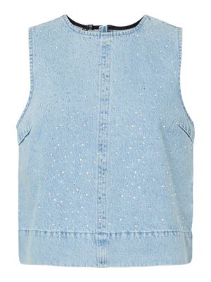 PCNOEL SL O-NECK DENIM TOP D2D FSY Light Blue Denim/RHI