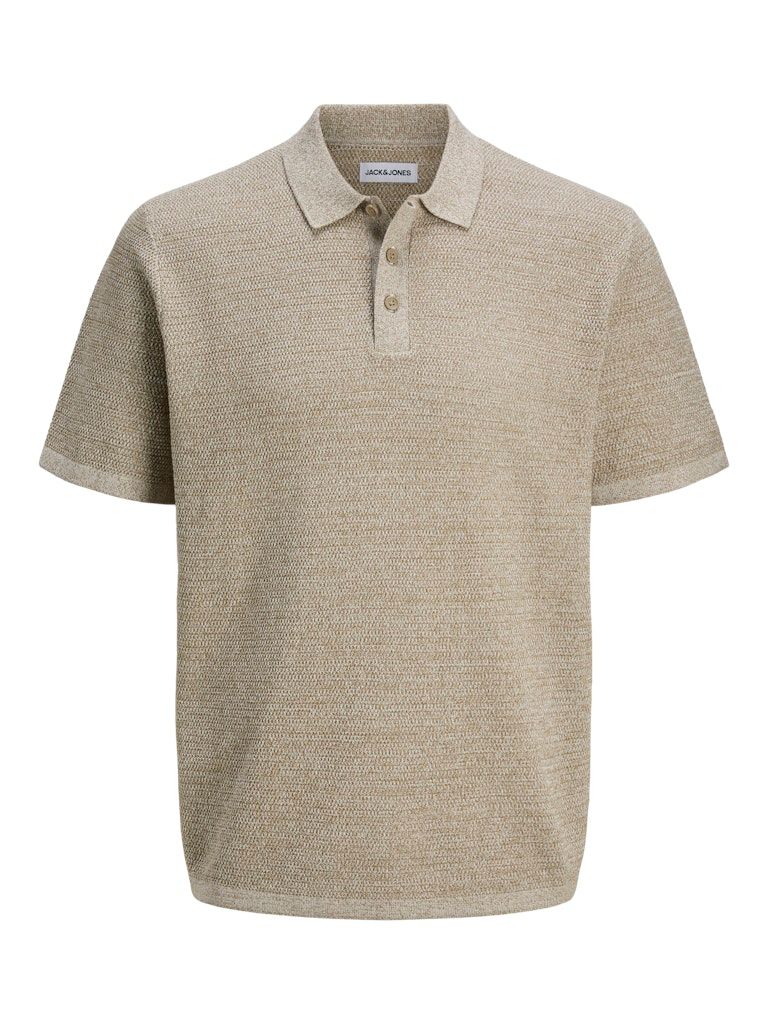 JJEGEORGE KNIT POLO SS SN Coriander/w. Cloud D