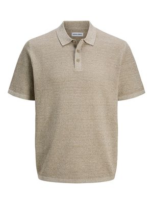 JJEGEORGE KNIT POLO SS SN Coriander/w. Cloud D